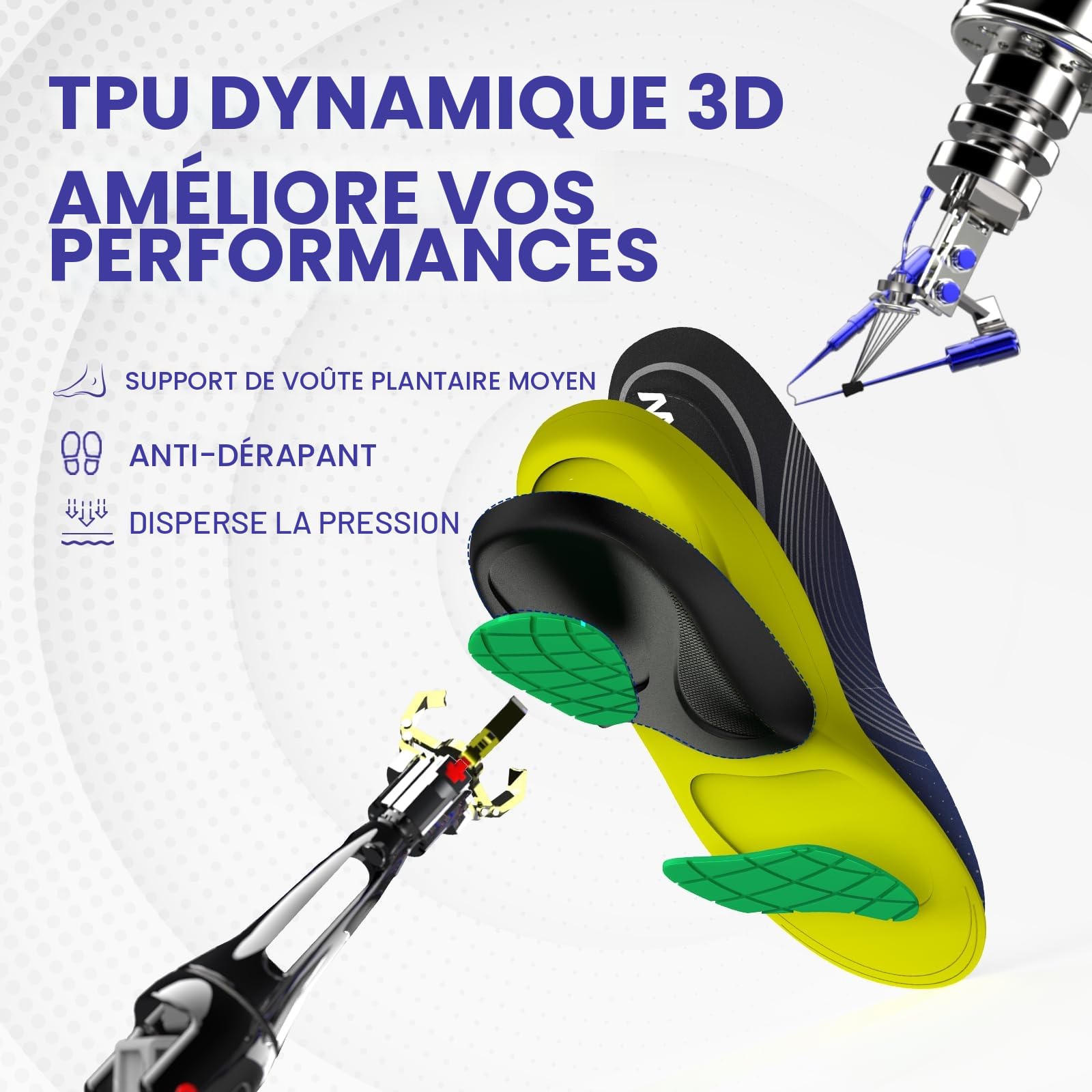 Semelles correctrices de fasciite plantaire - Welnove bottes de travail confortables pour rester debout toute la journée semelles - soulage la fatigue hommes femmes flat foot pain semelles (L)