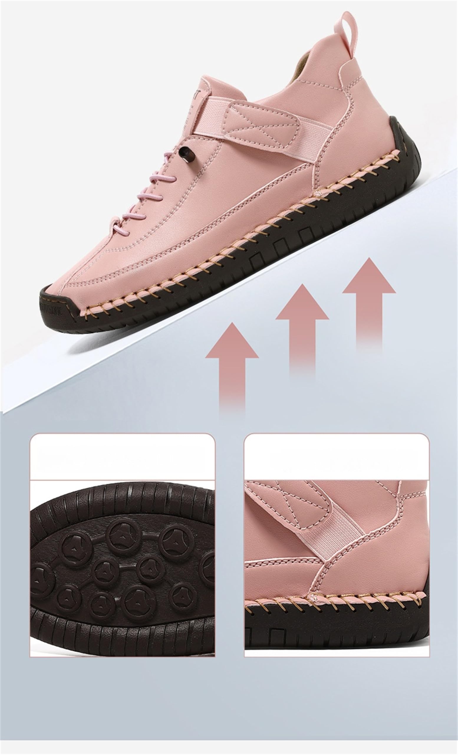 Zapatos deportivos de cuero para mujer, hechos a mano, cómodos, sin cordones, zapatos ortopédicos, blanco 1, 36 EU