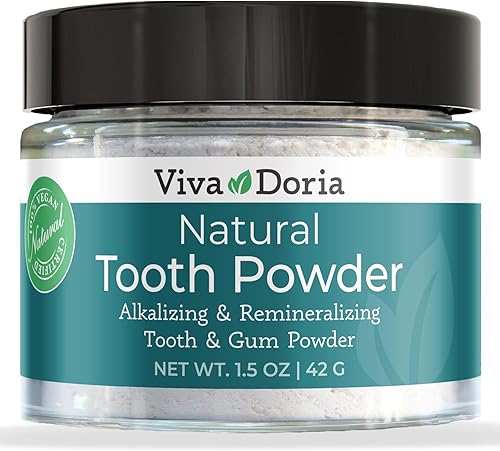Viva Doria Polvo dental natural Polvo dental remineralizante Polvo blanqueador dental natural Poder de pasta de dientes Ambientador Sabor
