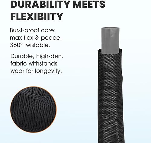 Miniatura 5 de Manguera de jardín no expansible de 50 pies, ligera, flexible, ultra ligera, resistente a las explosiones, sin plomo, antitorceduras, alta presión