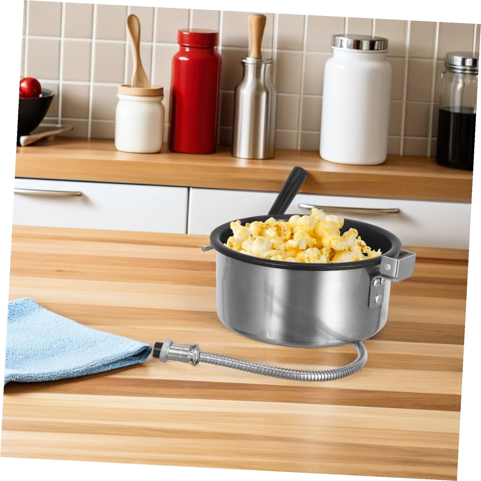 Popcorn Kessel 8 Oz aus Edelstahl und Aluminium für Popcornmaschine | Ersatzteil, Gleichmäßige Erwärmung, Platzsparendes Design, für Festivals und Familienfilmabend