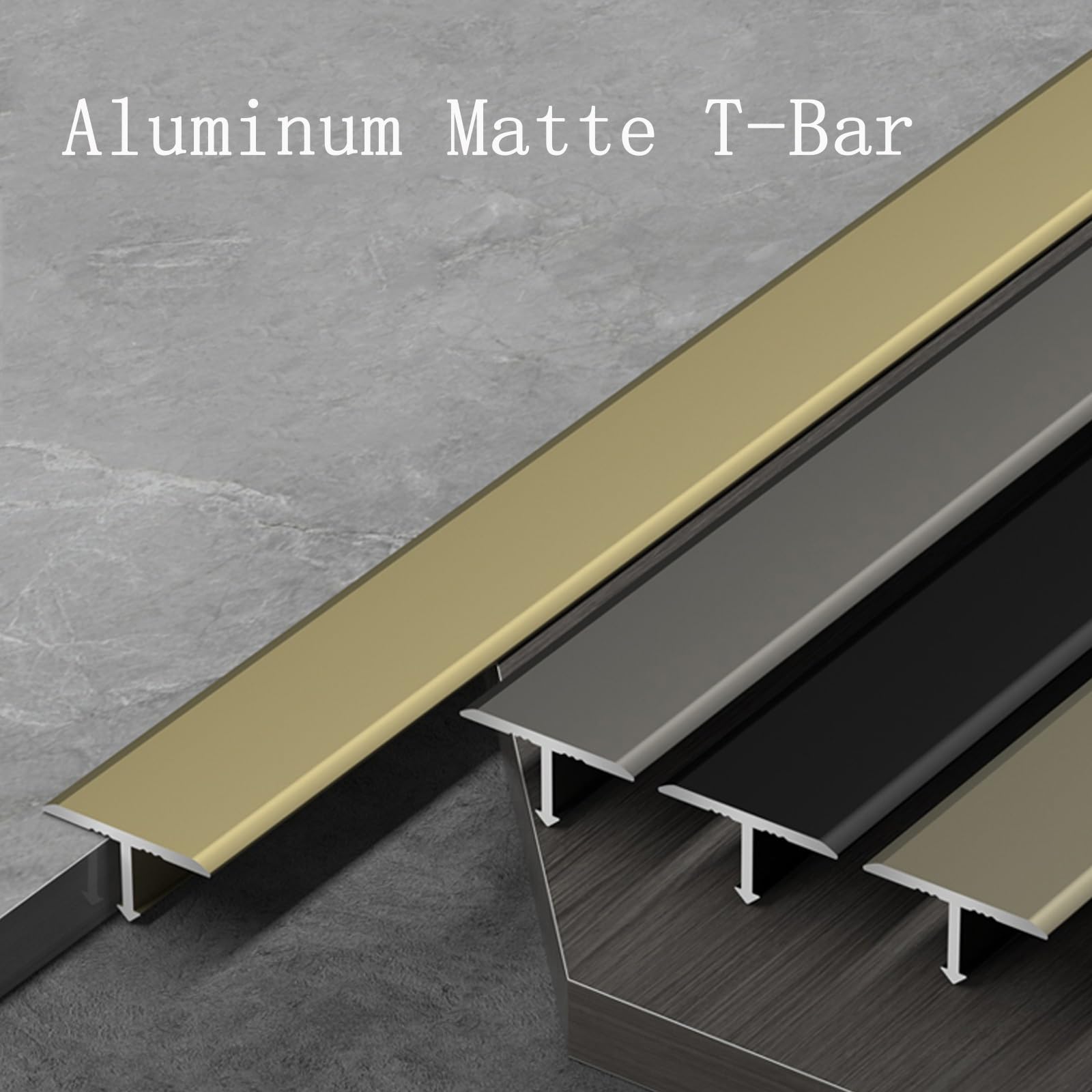 Perfil Forma T Universal para Uniones De Madera, Parquet, Tarima, Mármol Y Azulejo, Robusto, Perfil De Transición De ALU Rail Moldura En T, Tiras De Transición para Pisos Laminados(Grey,3Pcs (90cmx1.5