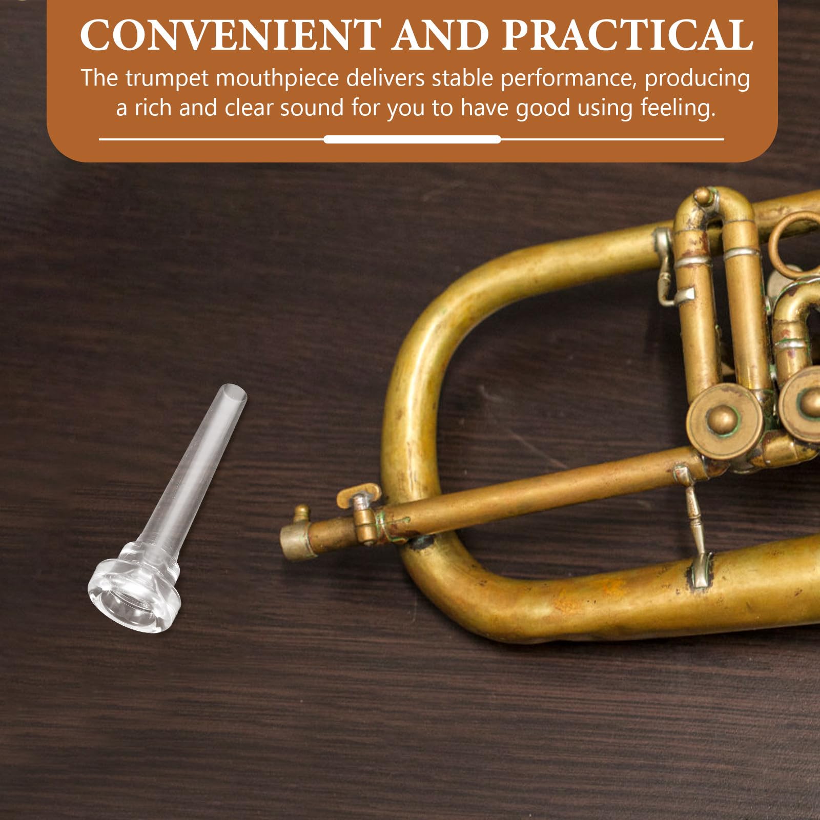 Boquilla de Trompeta Pequeña Transparente para Principiantes Boquilla Musical de Plástico Ligera y Compacta Accesorio de Repuesto para Trompeta Práctica y Uso en Instrumentos