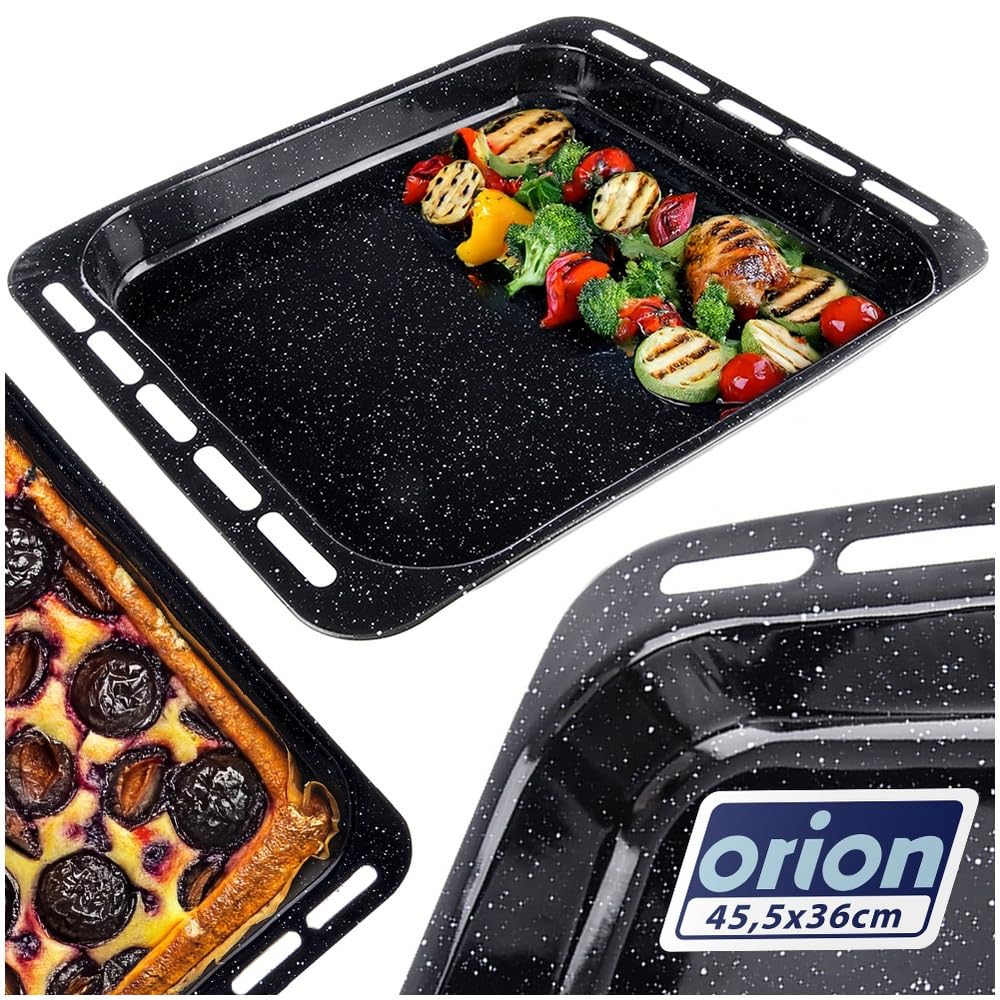 orion group Blacha do pieczenia 45,5 x 36 x 5 cm – wytrzymała blacha do pieczenia z powłoką emaliowaną – odporna na zarysowania i wysoką temperaturę – idealna do słodkich i pikantnych potraw – blacha
