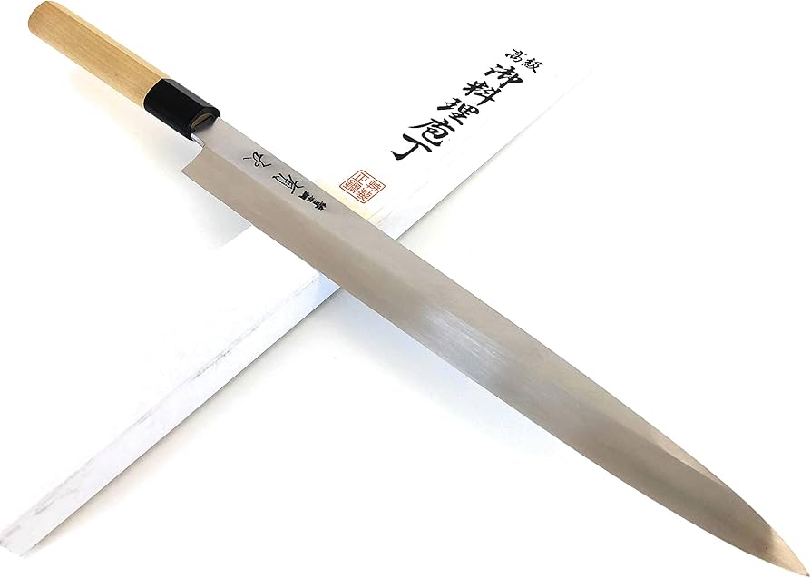 純鋼　築地正本　柳刃　包丁　和包丁　本焼　純日本鋼　刃紋　鞘付き 柳刃包丁 尺 本焼 純鋼 白鞘付 λA5881-2L3C | 築地正本 | 包丁-アキバ流通