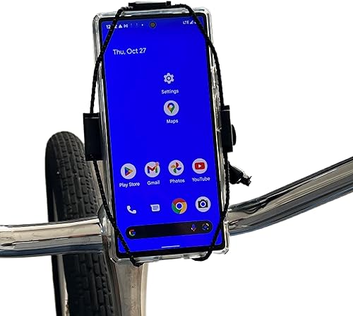BiKase ElastoKASE - Soporte universal para teléfono para bicicleta, soporte de manillar de goma flexible para teléfonos inteligentes, agarre seguro