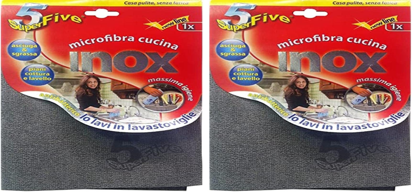SUPERFIVE X Inox Microfibra (Confezione da 2)