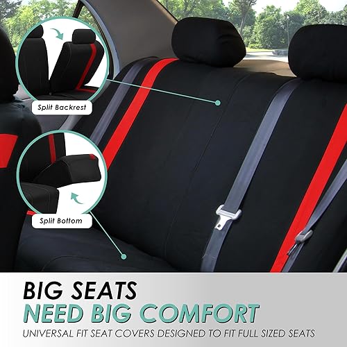 Miniatura 3 de Fundas de asientos de tela plana Cosmopolitan FH-FB054115 compatible con bolsa de aire y asiento dividido Se ajusta a la mayoría de coches camiones