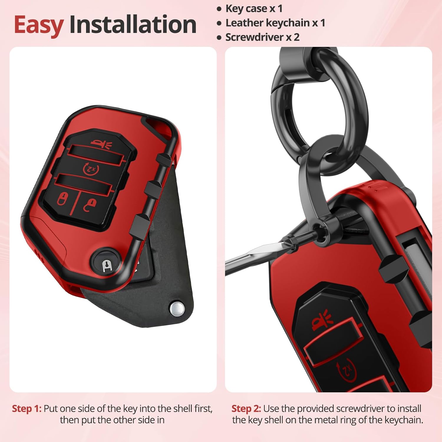 For Jeep Key Fob Cover Accessories- Matte TPU Key Fob Cover with Leather Keychain for Jeep Wrangler JL JLU Rubicon Gladiator Sahara. - Image 7