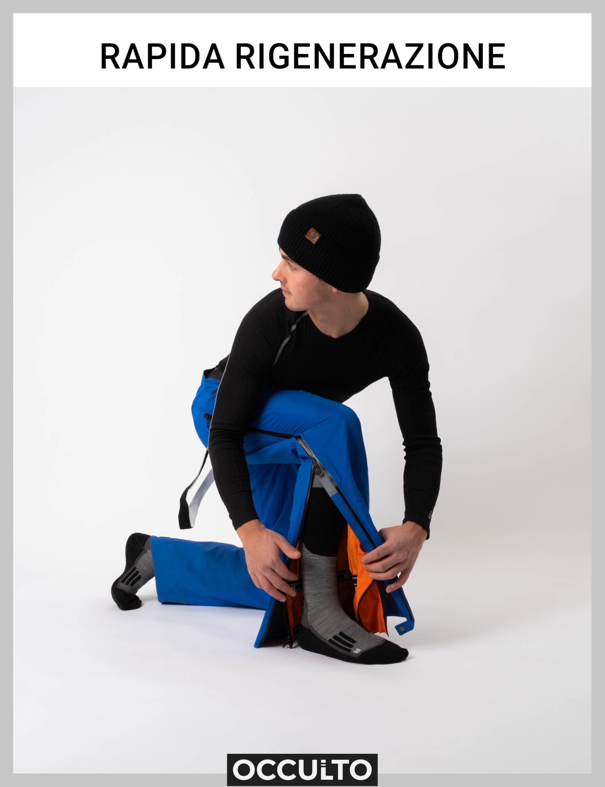 Occulto Calze da Sci Lana Merino Uomo & Donna pacco da 2 (modello: Toni)