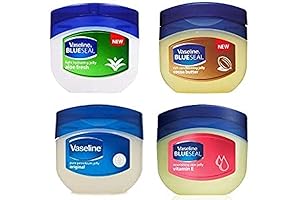 Vaseline Blue Seal Series Variety 4 Pack: Cocoa Butter, Vitamin E, Aloe Fresh, Original