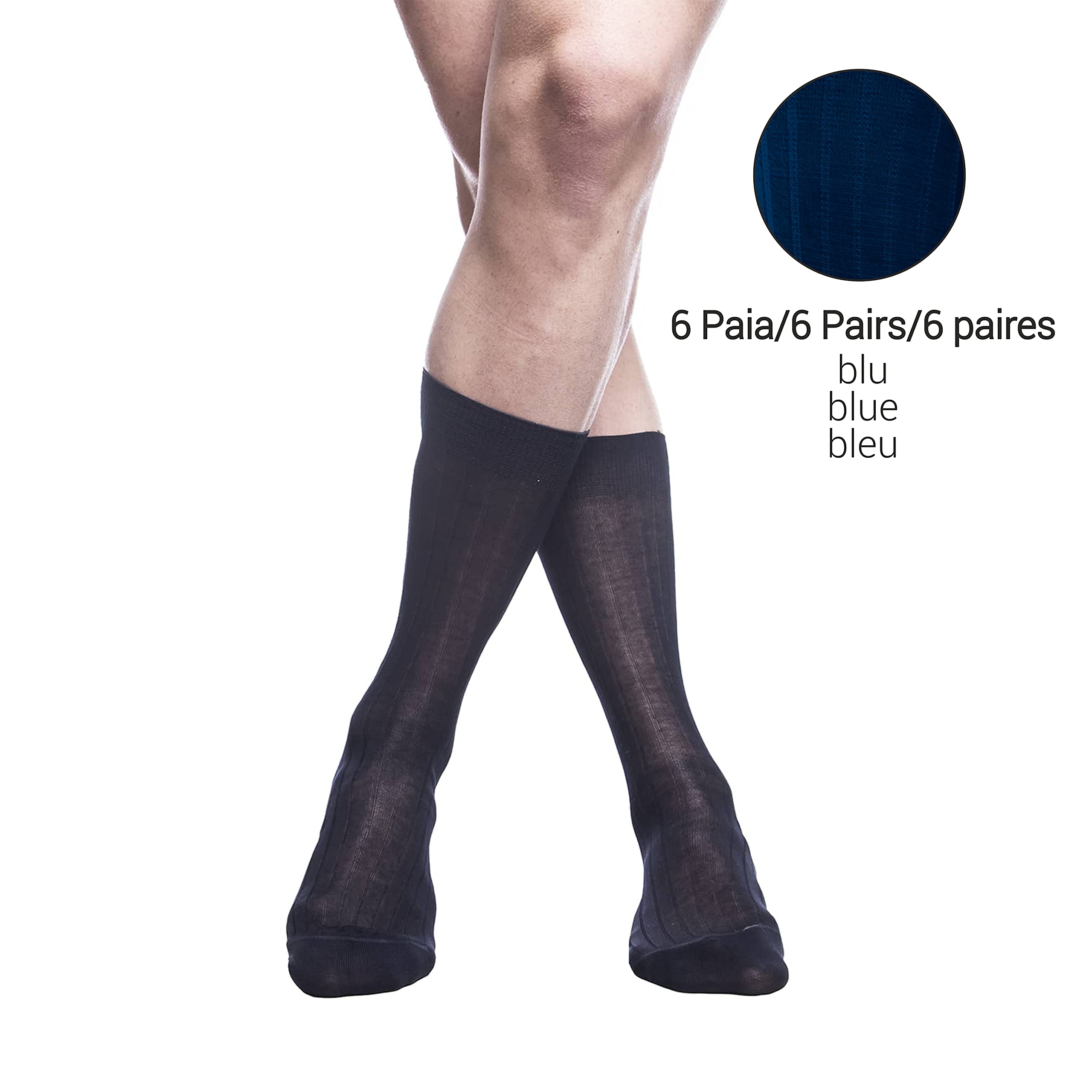 PETTI Artigiani Italiani - Calzini, Calze Uomo, Calzino Uomo, Calze Lunghe e Corte Uomo, 6 Paia Calze Uomo Filo di Scozia, 100% Made in Italy