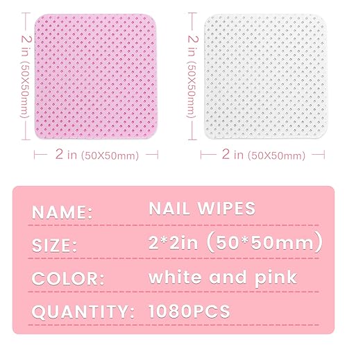 Miniatura 8 de 1080 toallitas de uñas sin pelusas, almohadillas no tejidas quitaesmalte de uñas, toallitas sin pelusas, toallitas suaves sin pelusa para uñas,