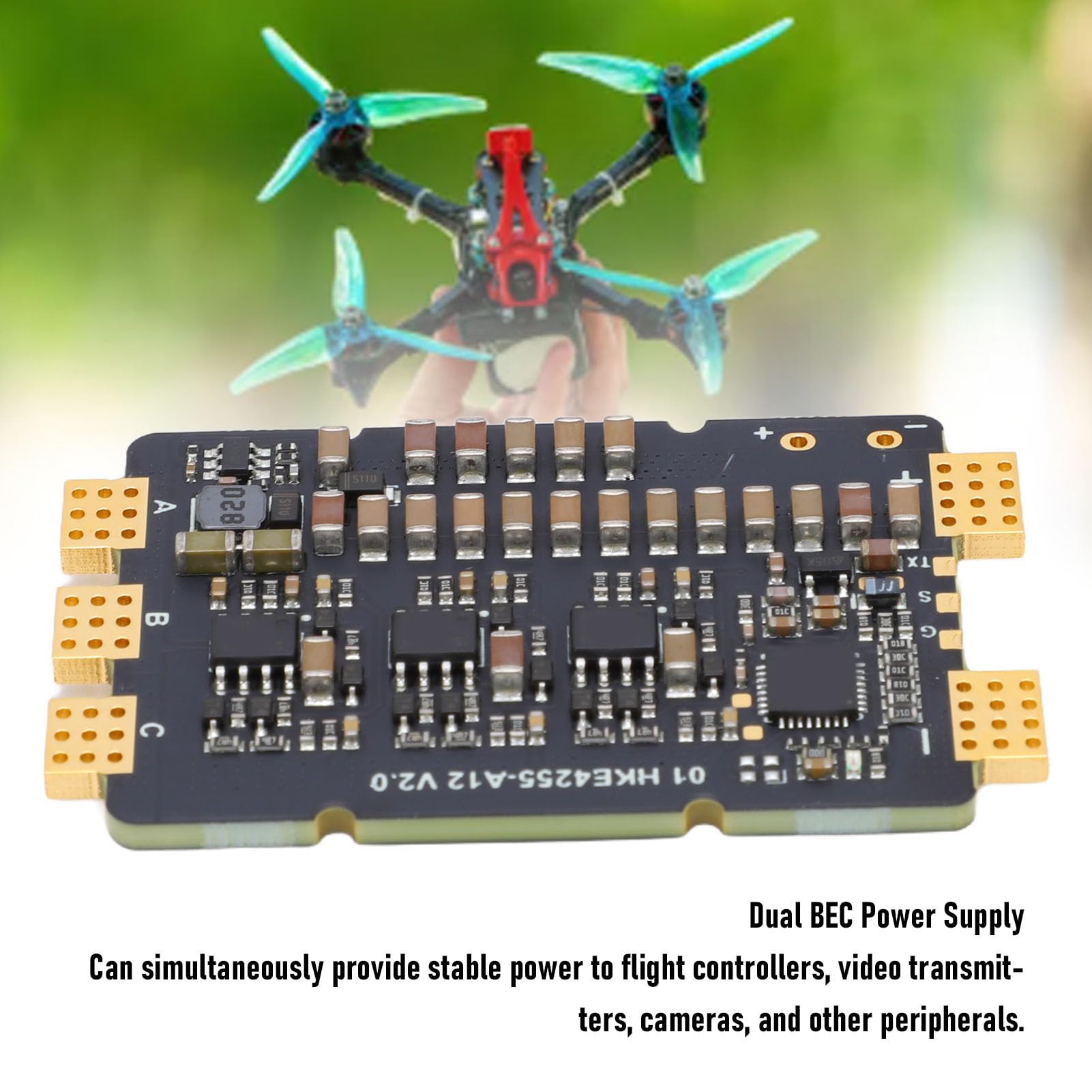 Tangxi Kompaktowy, Lekki, Podwójny BEC Drone ESC o Dużej Mocy Wyjściowej dla RC Racing Drone Red 1 Szt