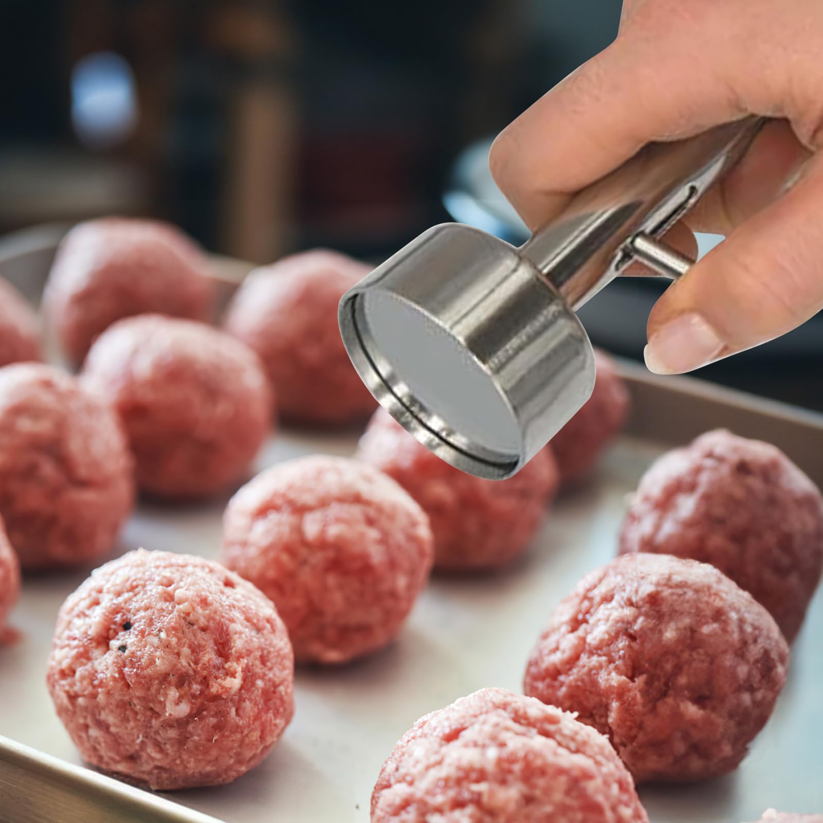 Falafel - Cuchara para hacer albóndigas de 4 cm de acero inoxidable para bolas de falafel, pala de falafel para hacer deliciosas bolas de falafel y utensilios de cocina