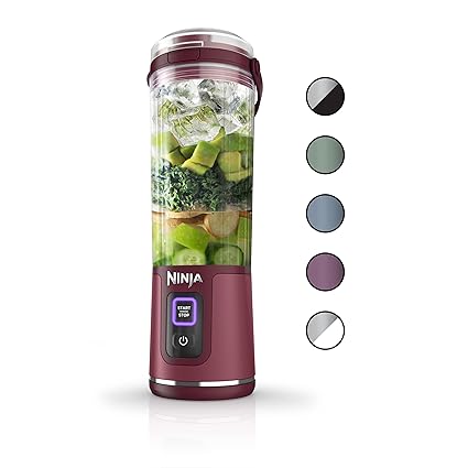 Ninja BC151CR Blast Portable Blender, Cordless, 18oz. Vessel, Personal Blender for Shakes & Smoothies, BPA Free, Leakproof Lid & Sip Spout, USB-C Rechargeable, Dishwasher Safe Parts, Cranberry Red