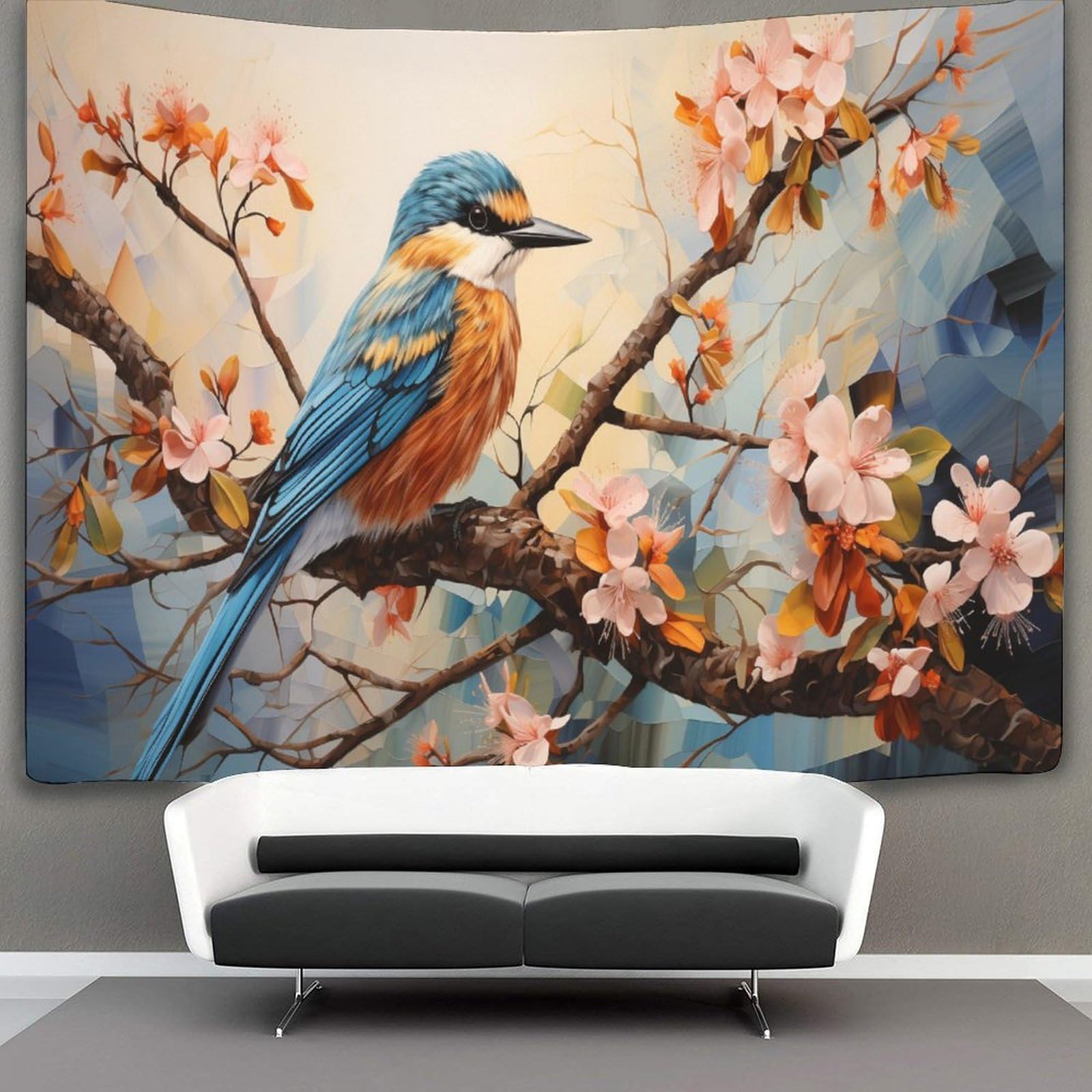 kaiyun Vibrant Kingfisher Tapestry Birds Animals Tapestries 3D Wall Hanging Home Decorations for Room 150cmx200cm