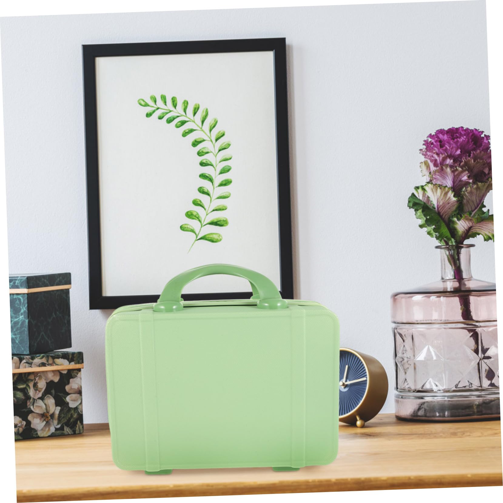 Mini Schminkkoffer Reise Kosmetikkoffer Tragbare Kosmetiktasche Hartschalen Make Up Tasche Kleiner Schminke Koffer für Damen Aufbewahrungsbox für Make-up Schmuck und Utensilien
