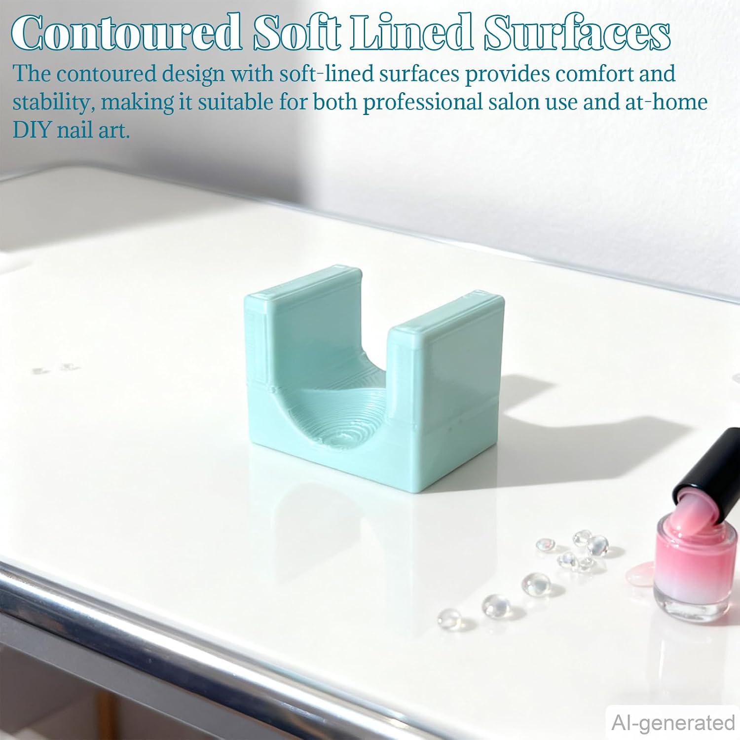 Professional Nail Art Finger Rest Stand - 3 Pack Strong Magnetic Cat Eye Nail Art Tools with Contoured Design for Salon and Home Use, Includes Translucent, Blue, and Mint Green