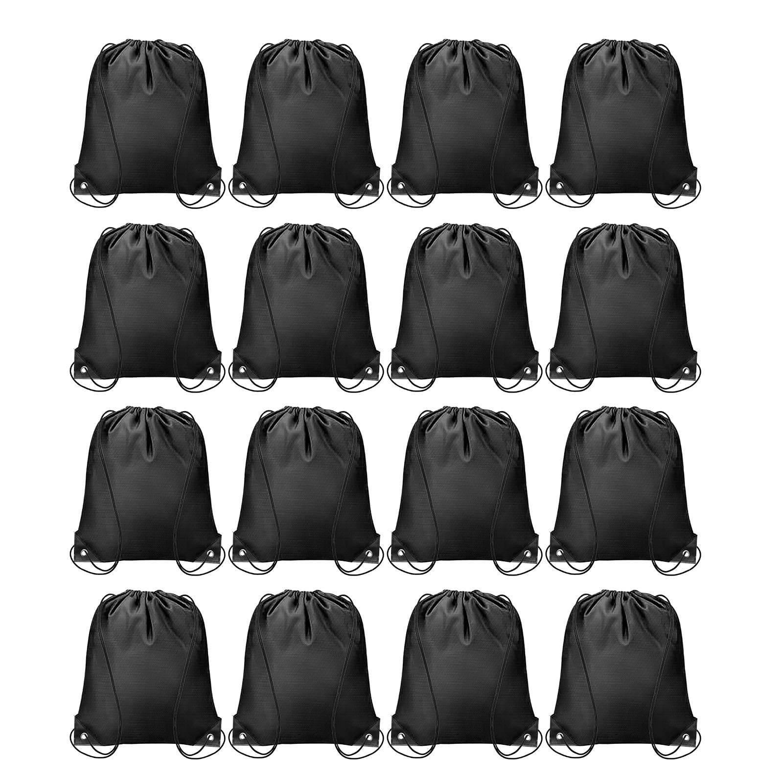 Muiltvoe 16pcs Drawstring Bags Draw String Backpack Bulk Polyester Sport Draw String Bag Gym Sack Cinch Tote String Backpack for Gym Party Sport Trip Swimming Beach, Yellow