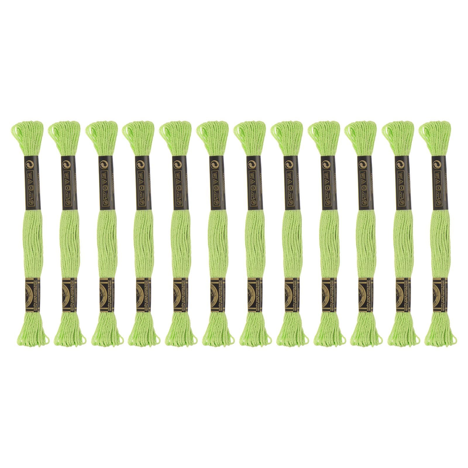 HARFINGTON 12 Skeins Embroidery Floss 8.75yds(8m) Egyptian Long-Staple Cotton Cross Stitch Thread for Sewing DIY Bracelet Yarn String and Crafts, Dark Green(6016)