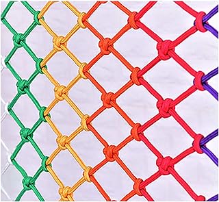 Protection Safety Net Rope Net （4mm*6cm） Safety Net Protection Climbing Frames Child Staircase Balcony Anti-Fall Net Fence Net Colorful Nylon Rope Woven Net Decorative Hammock Swing(Size:1x7m)