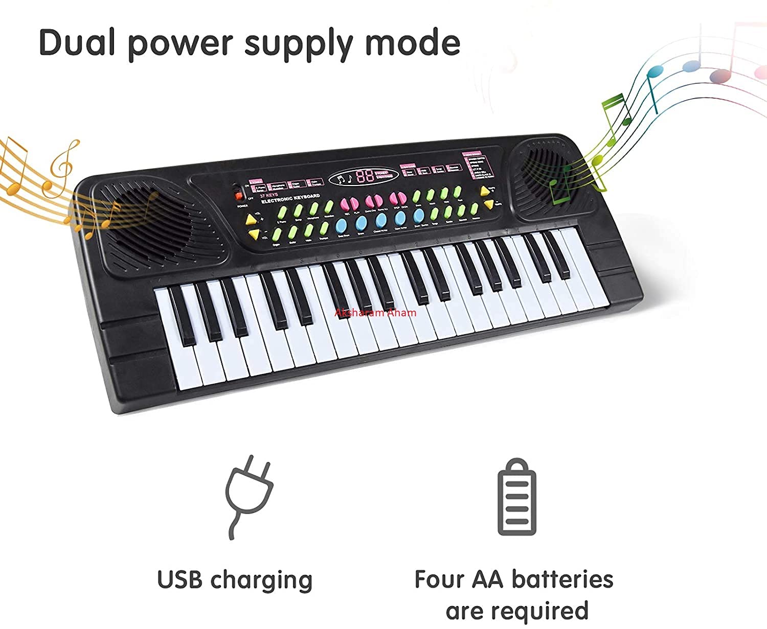 Buy AKSHARAM AHAM Electronic Piano Keyboard 37 Key with MicrophoneKids