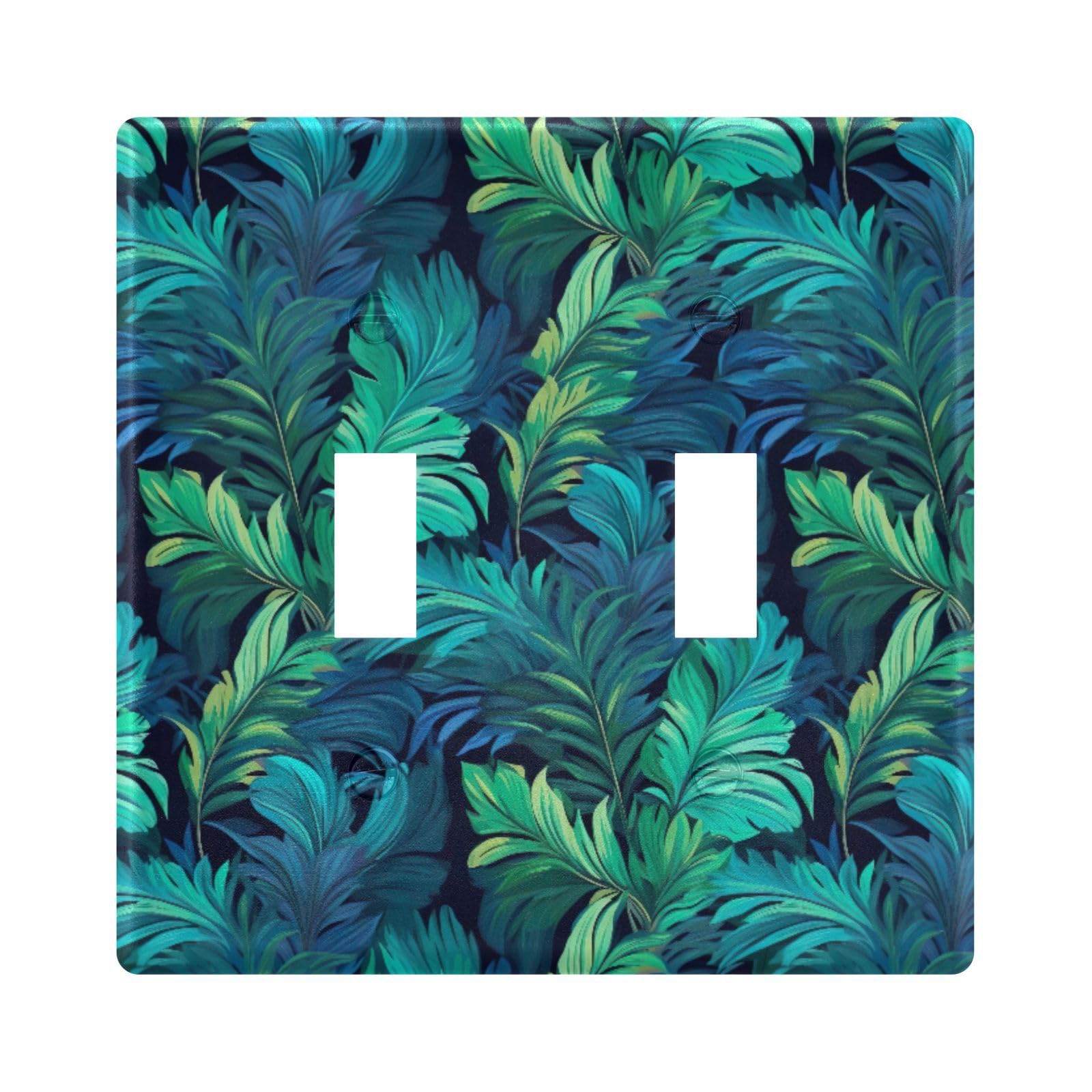 UMIRIKO Tropical Leaves Light Switch Cover Plate Covers Decorative Double Toggle Home Decor 202a8837