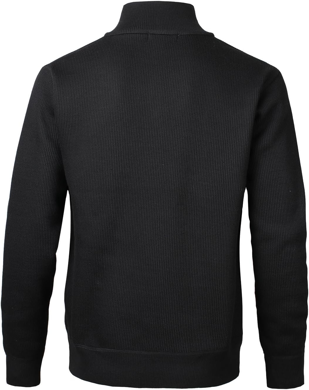 Men's Quarter Zip Sweaters Long Sleeve Fleece Knitted Pullover Casual 1/4 Zip Up Turtleneck Polo Sweatshirts - Image 3