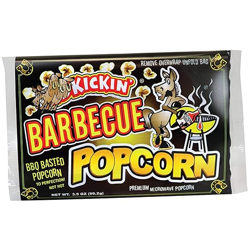 KICKIN' - Bolsas de palomitas de maíz para microondas para barbacoa, paquete de 6, el mejor regalo de palomitas de maíz gourmet para barbacoa, es