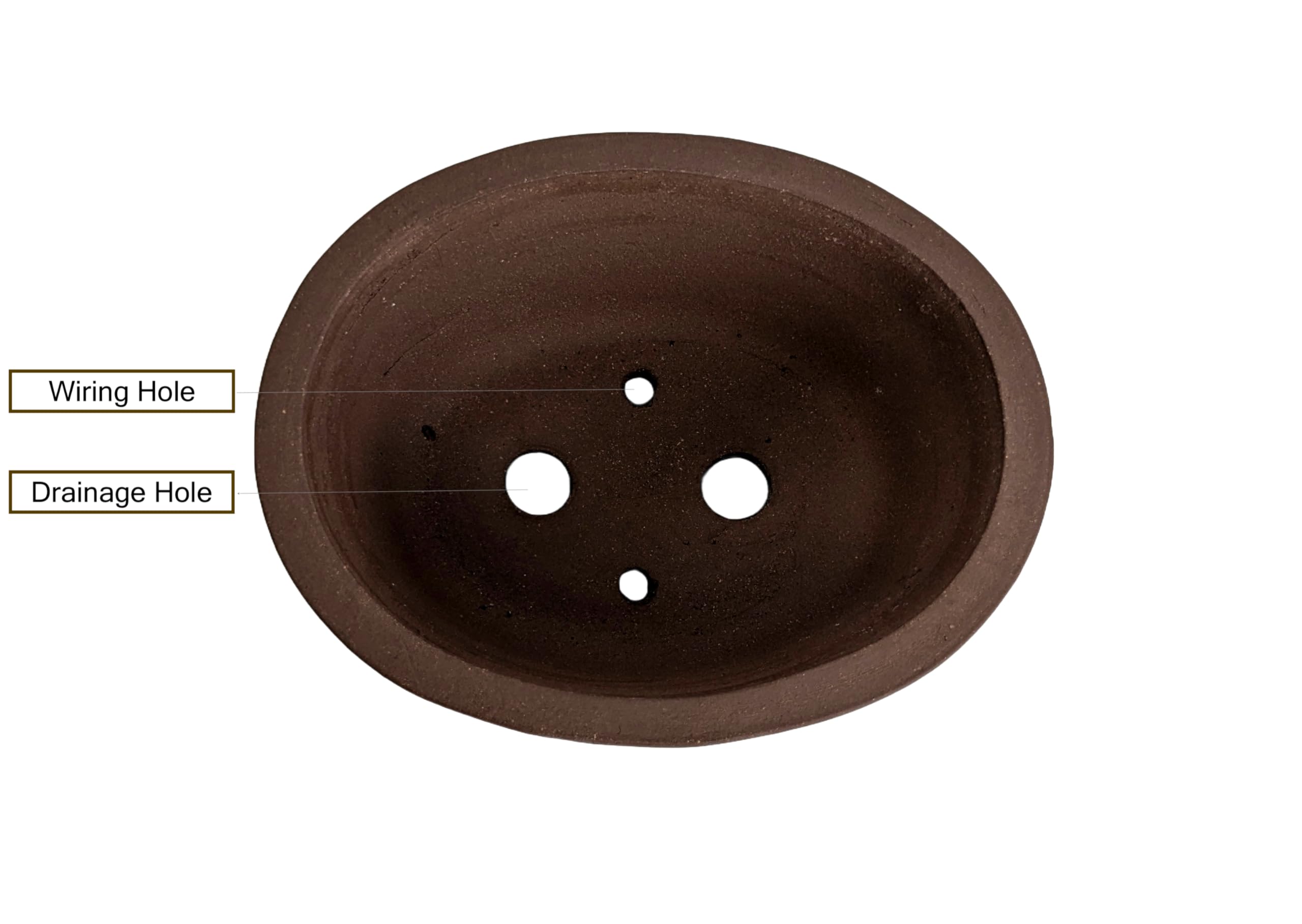 Unglazed Ceramic Bonsai Pots (Design 3, 16cm), Design 1 - Image 3