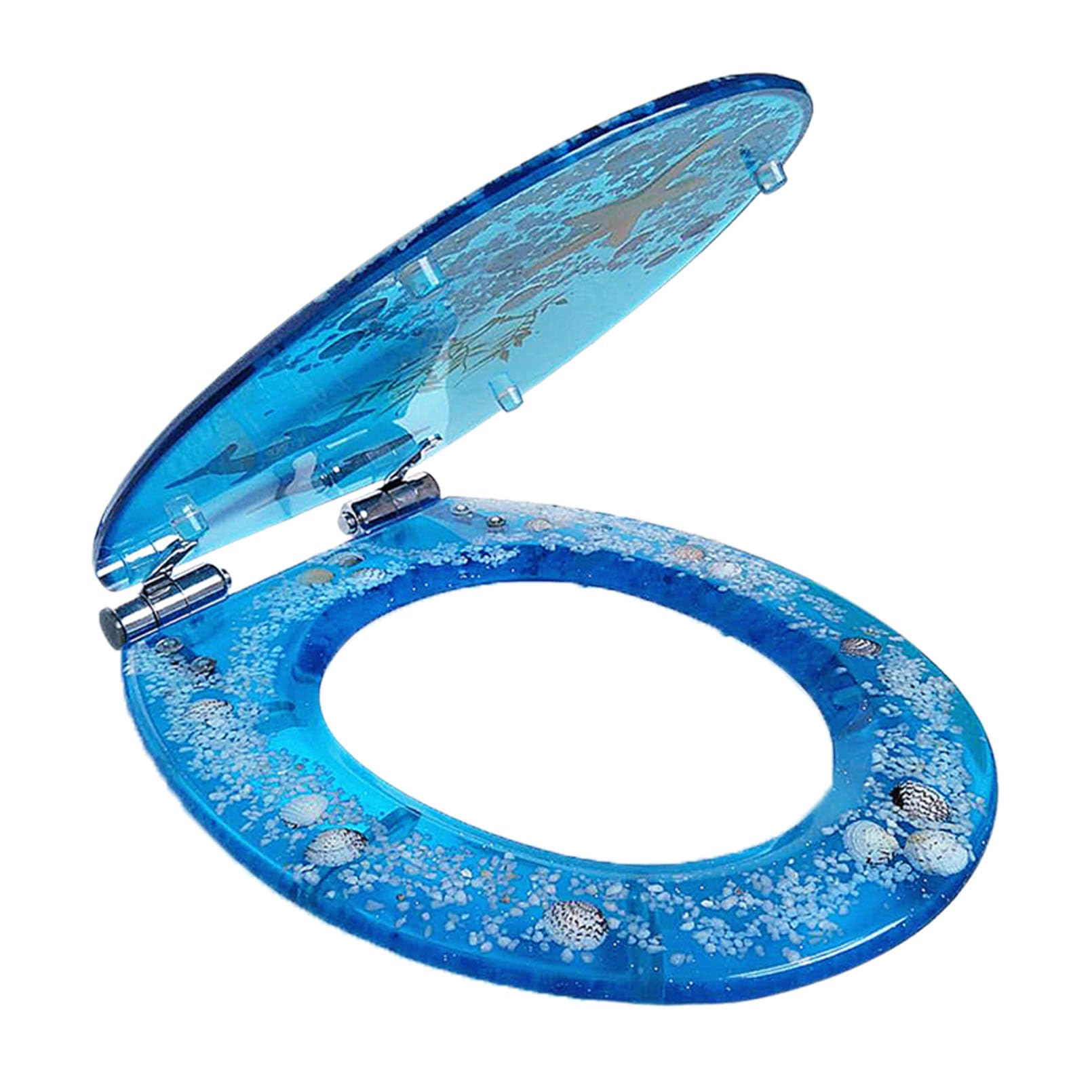 Gpdnbieu Blue A Toilet Seat Rings, Toilet Seats For Standard Toilets Slow Close Never Loosen, Fits For Bathroom Family Shopping Mall(Blue A)