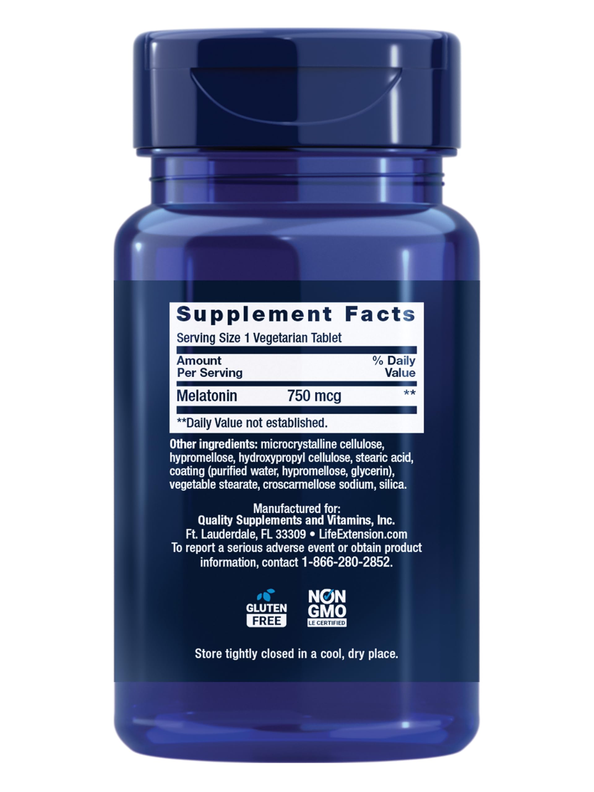 Life Extension Melatonin 6 Hour Timed Release, 750 mcg, Extended-Release Formula for Gentle Sleep Support, Healthy circadian Rhythms, Cellular Defense, Gluten-Free, Non-GMO, Vegetarian, 60 Tablets