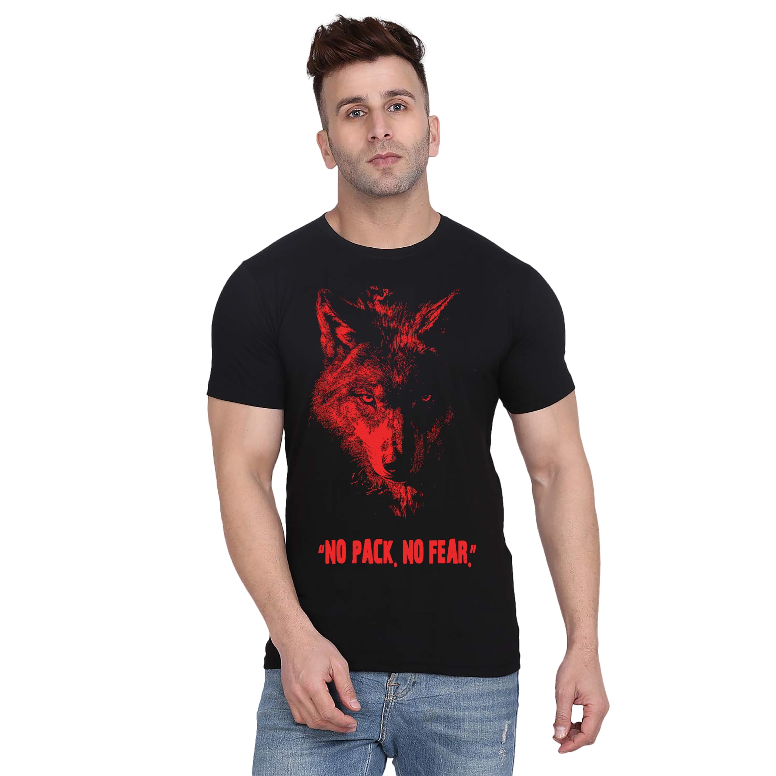 Buy Fashion Love |Wolf T-Shirt, Men's Graphic Tee, Lone Wolf Shirt