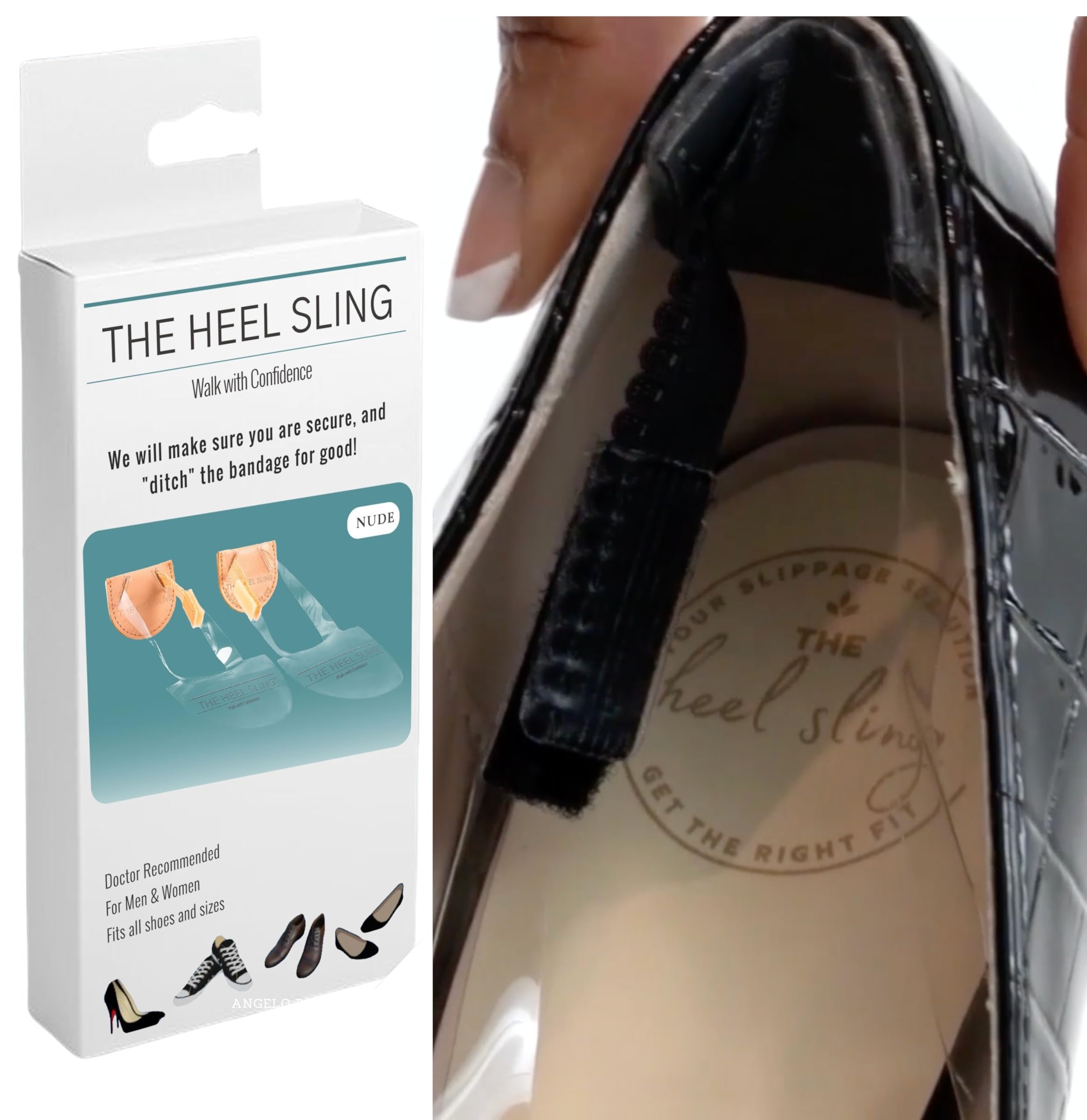 The Heel Sling – Anti-Slip Heel Pads for Blister Prevention & Slippage Prevention | Custom Fit Invisible Shoe Inserts for Men & Women | Doctor