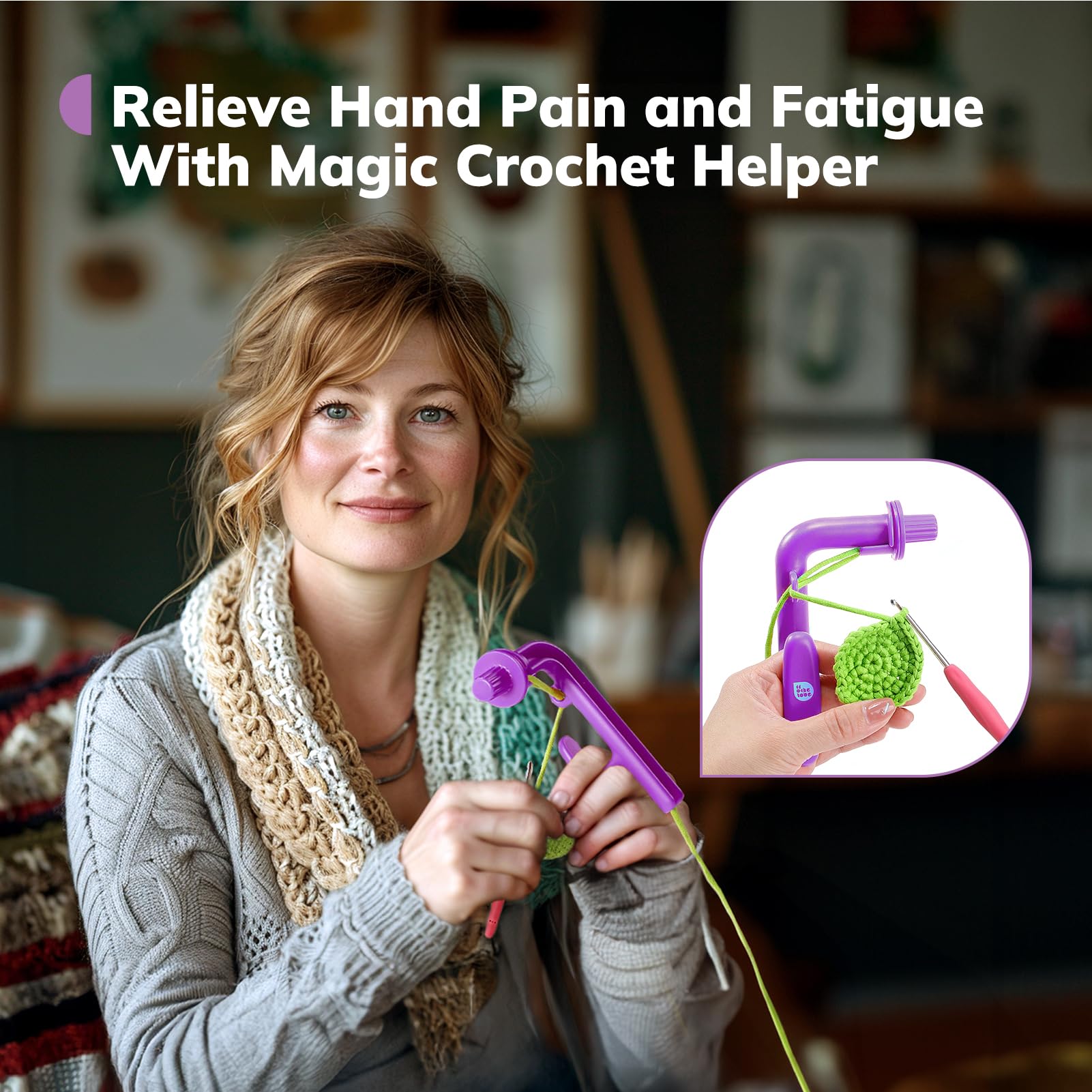 Crochet Holder for Beginners Helper to Learn How to Make Magic Rings, 3 in 1 Magic Rings Tool - Image 2