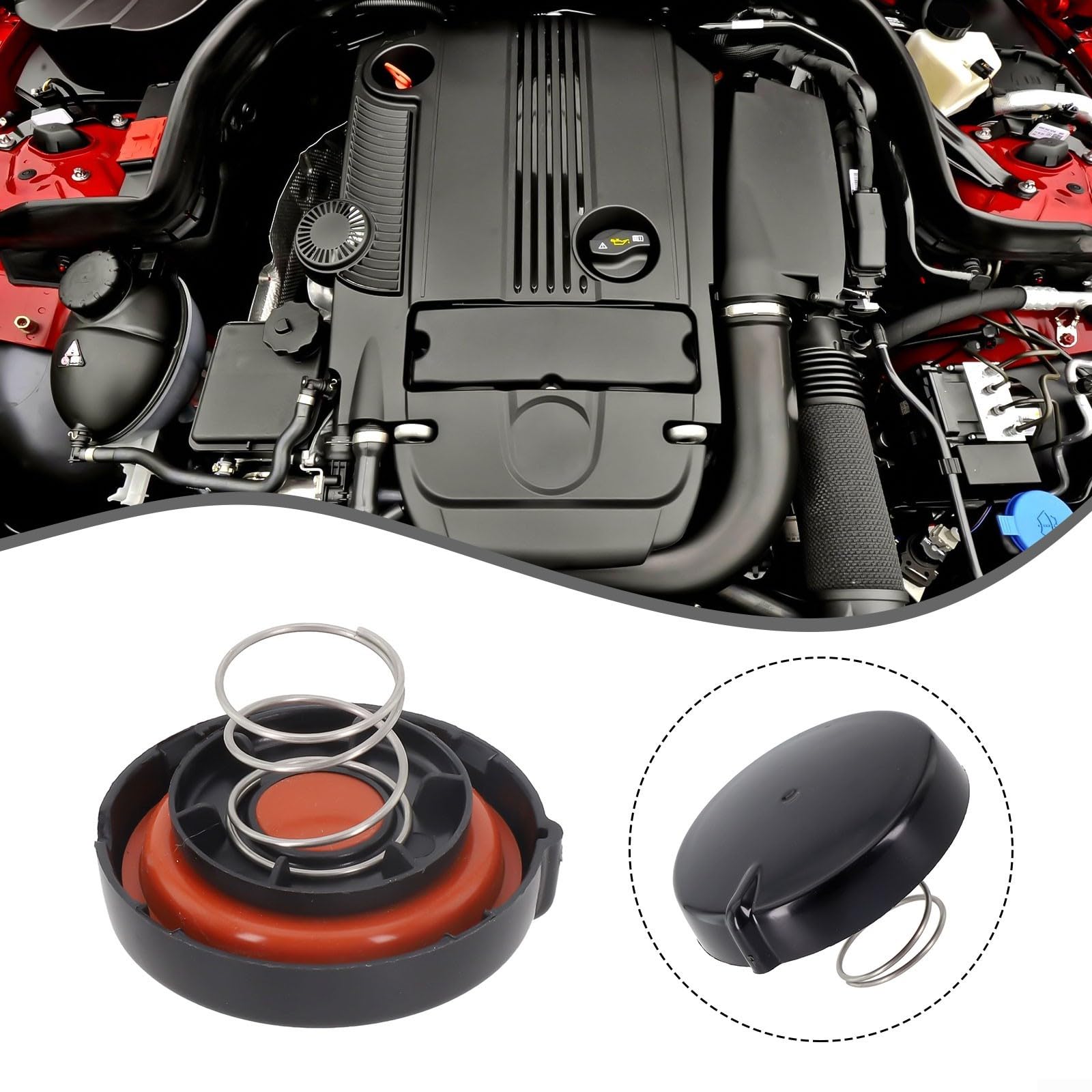 Tappo valvola PCV con membrana A6510100830 compatibile con Mercedes Classe C W204/W205, Classe E W212, Classe S W221/W222, GLK X204, ML W166, Sprinter W906, Vito W447, motore 2.2L OM651