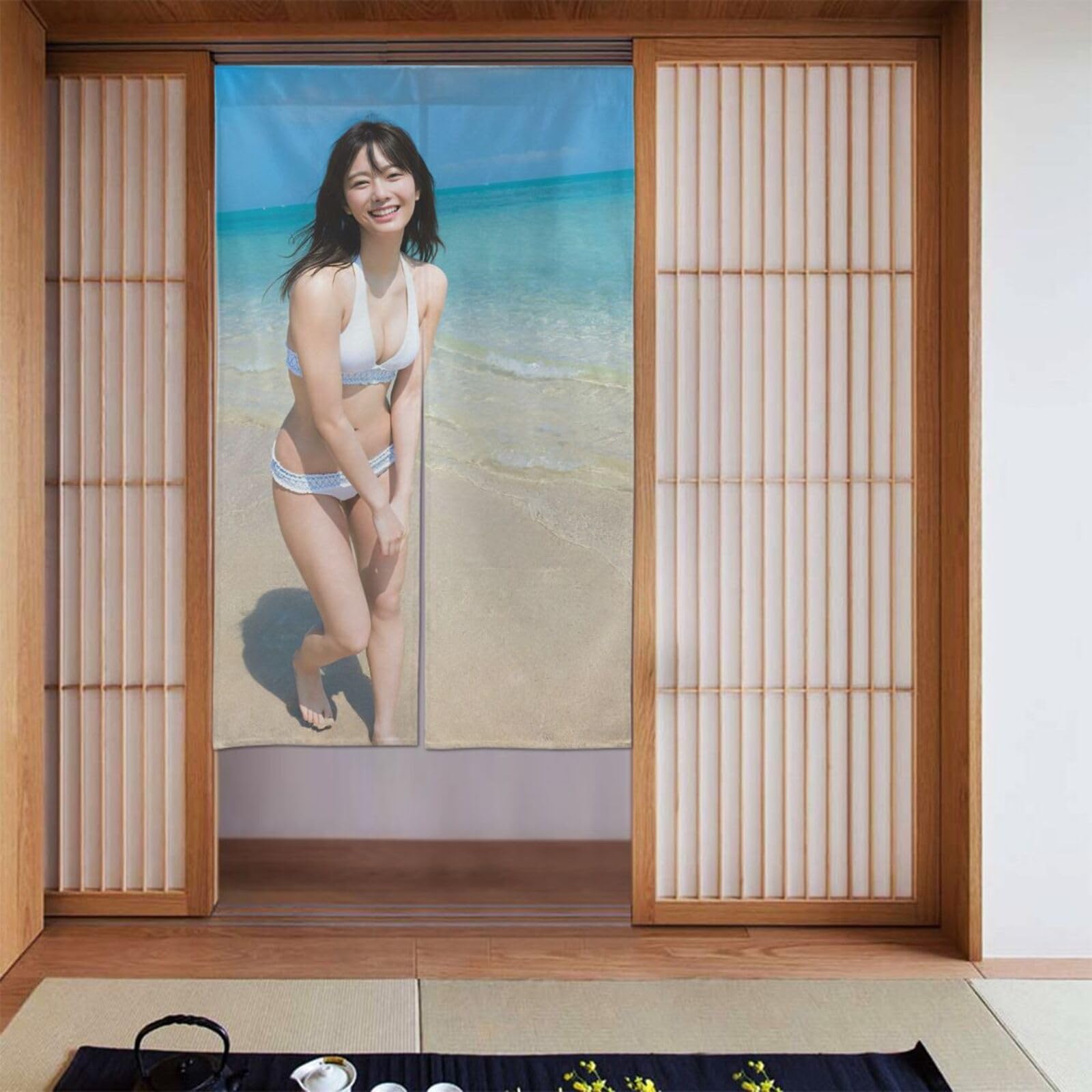 Amazon｜樱坂46田村保乃 のれん 暖簾 目隠し 遮光 間仕切り かわいい
