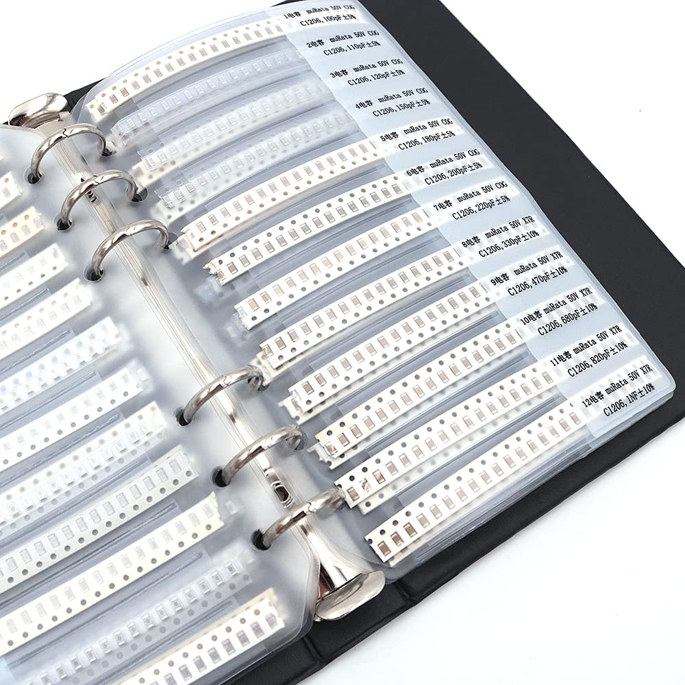 Condensador 1206 (0.5pF ~ 1uF) 80 Valor x 25pcs = 2000pcs SMD SMT Condensador Combo Kit de libro de muestra