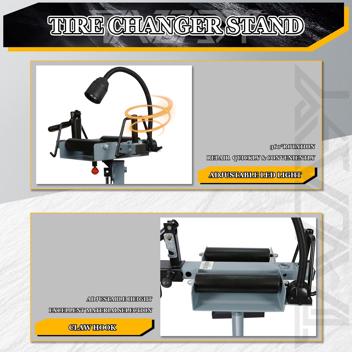 Car Truck Tire Spreader with Tilting Table Portable Tire Changer with LED Light Manual Tire Spreader Portable Tire Changer Stand Tire Spreader Tool for Light Truck and Car