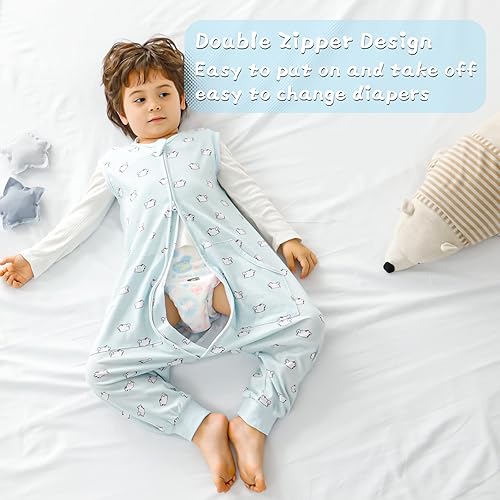 Miniatura 5 de WONDAY Saco de dormir para bebé, saco de dormir de 12 a 18 meses, saco de dormir ligero para bebé, saco de dormir para bebé con pies, saco de dormir