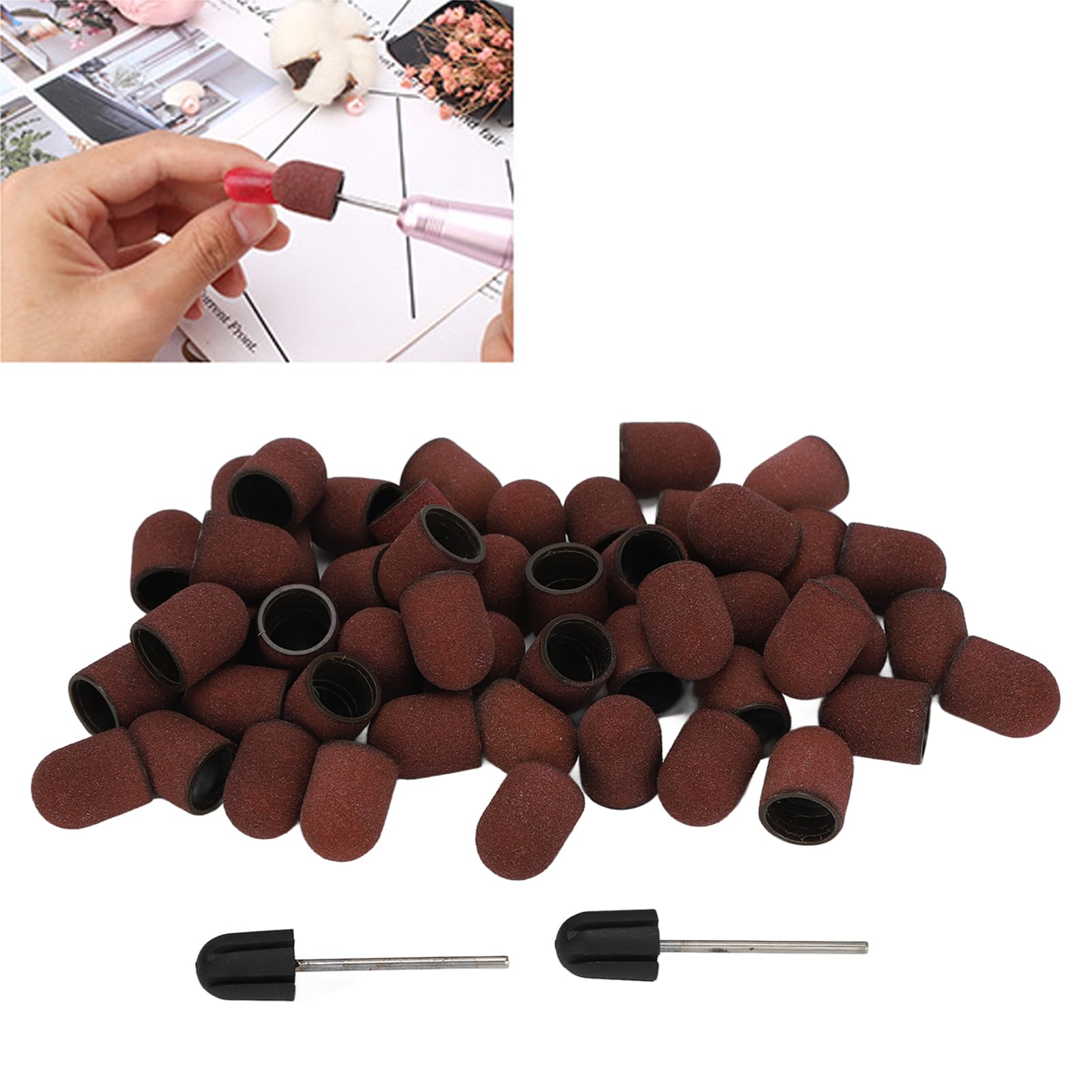 Dioche 50 Bandas de Lijado Profesionales para Uñas, Grano 120 con Eje T, Ideal para Pulido Suave y Compatibles con Máquinas de Manicura - Set de Brocas para Taladro de Uñas
