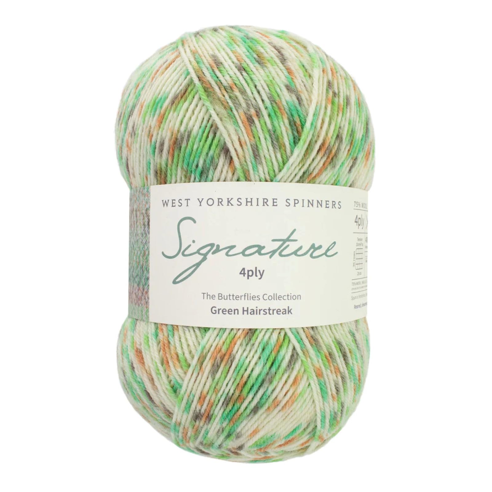West Yorkshire Knitting Wool - Spinners Signature - 4 Ply - Sock Fingering British - 1246 Green Hairstreak