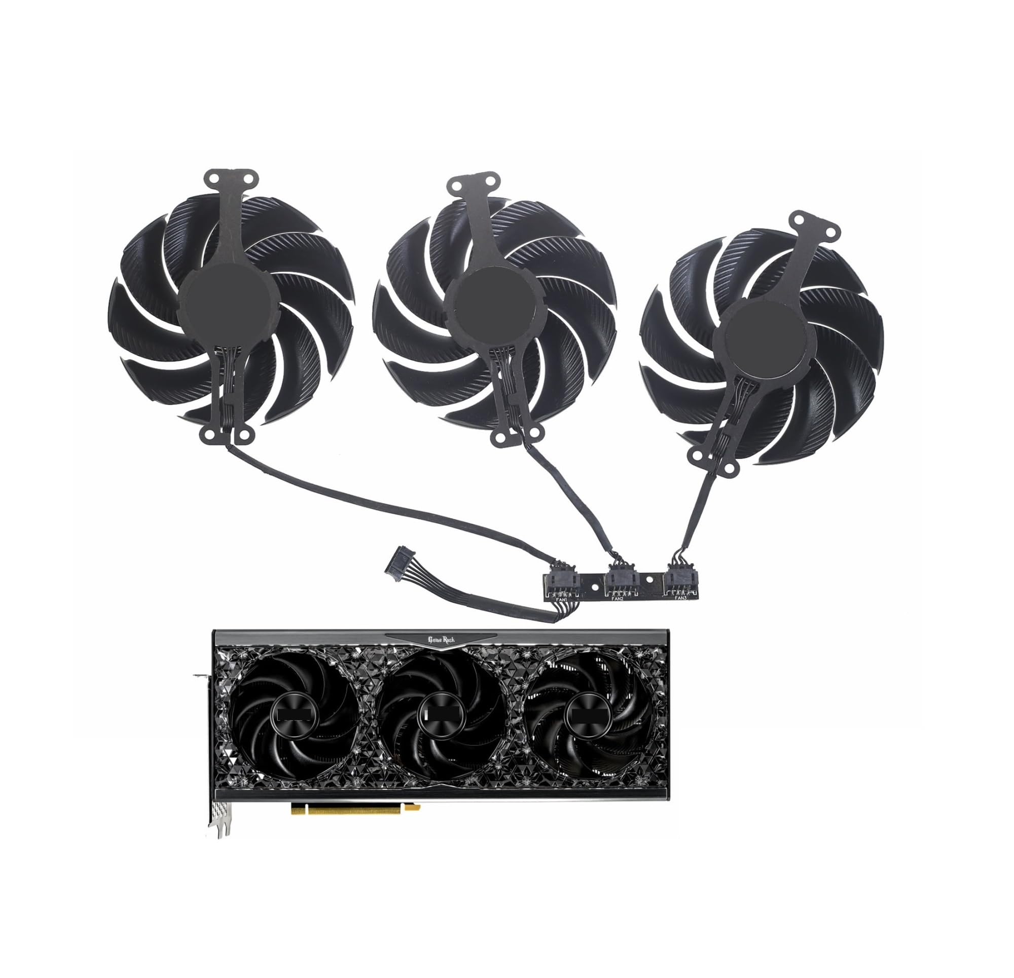 tianwandong 92MM TH9520B2H-PCB02 DC12V 0,6A 4-pinowy wentylator karty do RTX 4090 4080 4070 Ti GameRock OC Fan(Left fan)