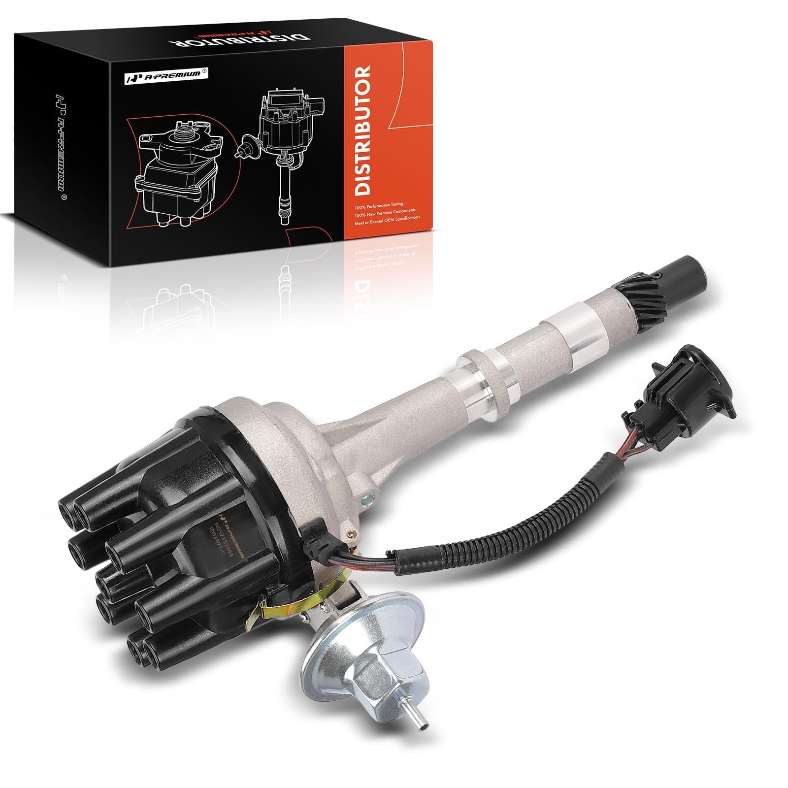 A-Premium Ignition Distributor with Cap and Rotor Compatible with Jeep Cherokee 1978-1983, CJ5 1978-1981, CJ7 1978-1981, Grand Wagoneer, J10, J20, Wagoneer & AMC AMX, Concord, Matador, Pacer, Spirit