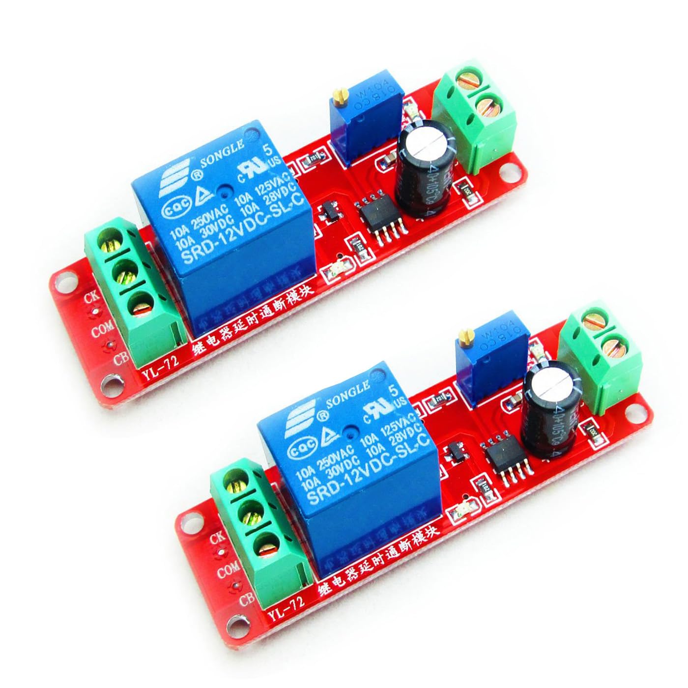 NE555 DC 12V Delay Timer Switch Adjustable Module 0 to 10 Second 2pcs