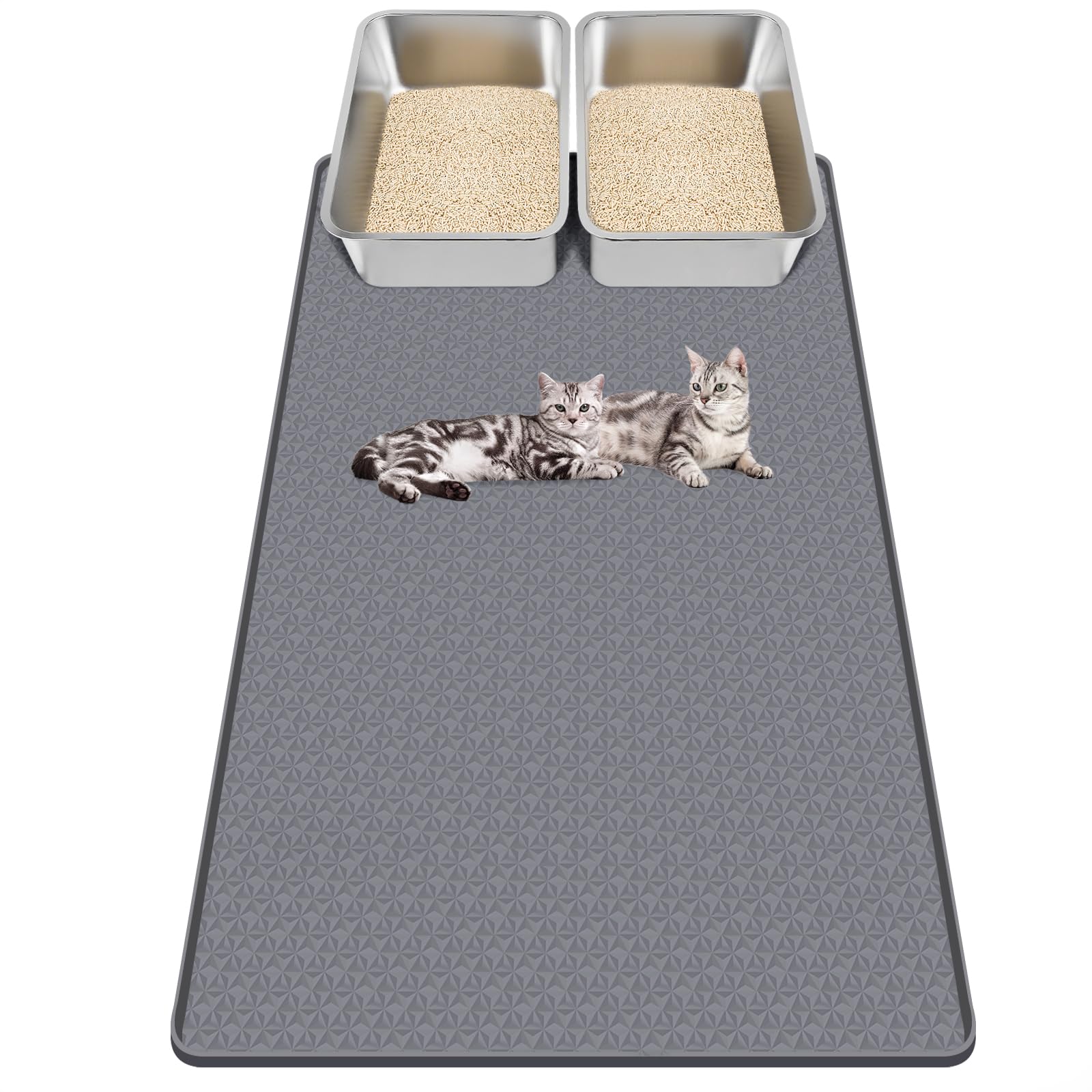 Cat Litter Mats,51"x25.6"Extra Large Silicone Cat Mat for Litter Box