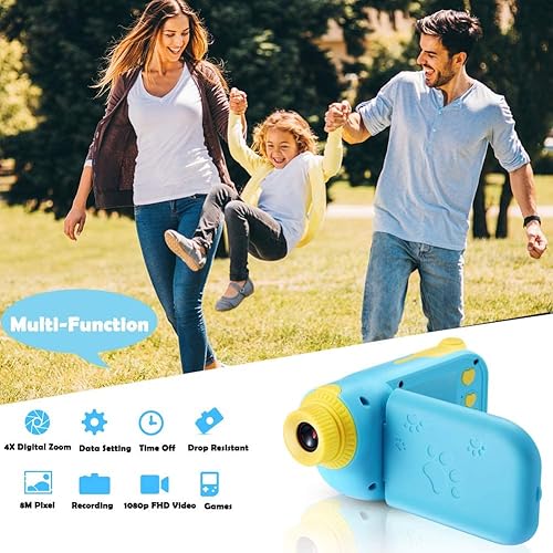 Miniatura 2 de Juguete de cámara para niños, regalos de cumpleaños para niños de 3 a 10 años, pantalla de 2.4 pulgadas, cámara de video HD 1080P para niños, DV con