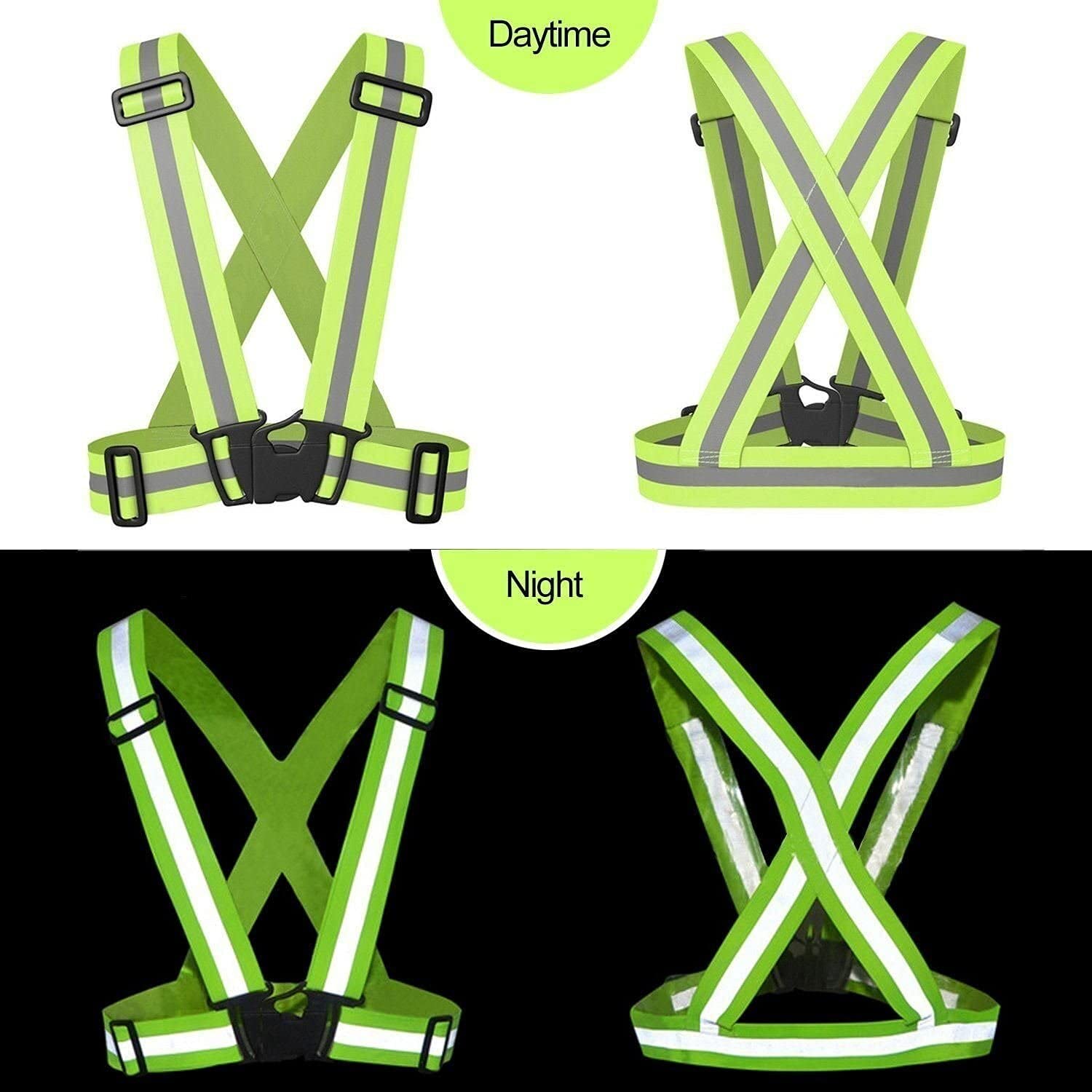 JJJ Gear Reflective Gear High Visitibility Reflective Gilet Riflettore di Sicurezza for Uomo e Donna for la Notte in Esecuzione, in Bicicletta, a Piedi, in Bicicletta con Regali (Color : A)