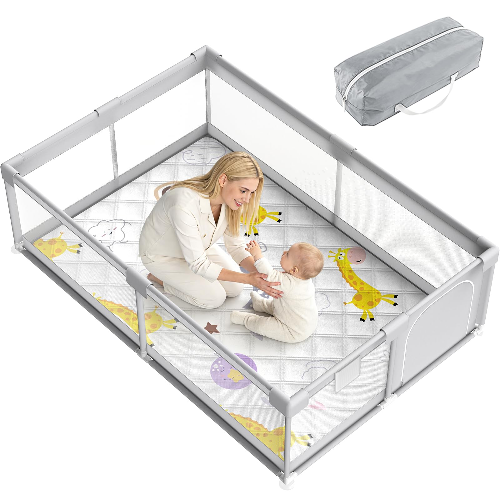 DAMNISS Baby Playpen for Baby and Toddlers (120 * 180cm+Mat)